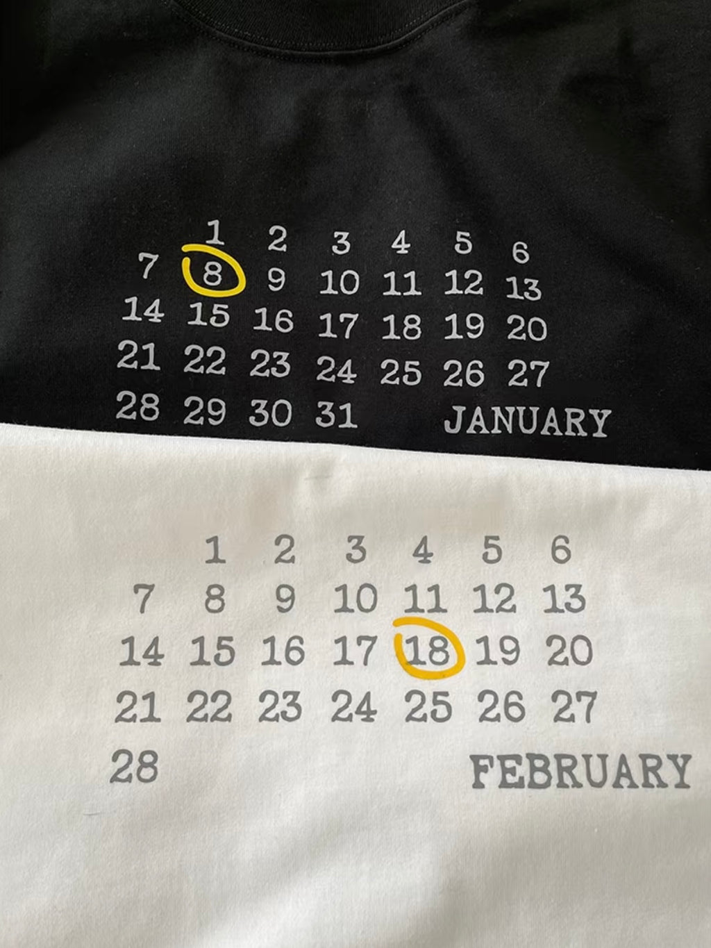 Custom Birthday Calendar T-Shirt (280 GSM Heavyweight)