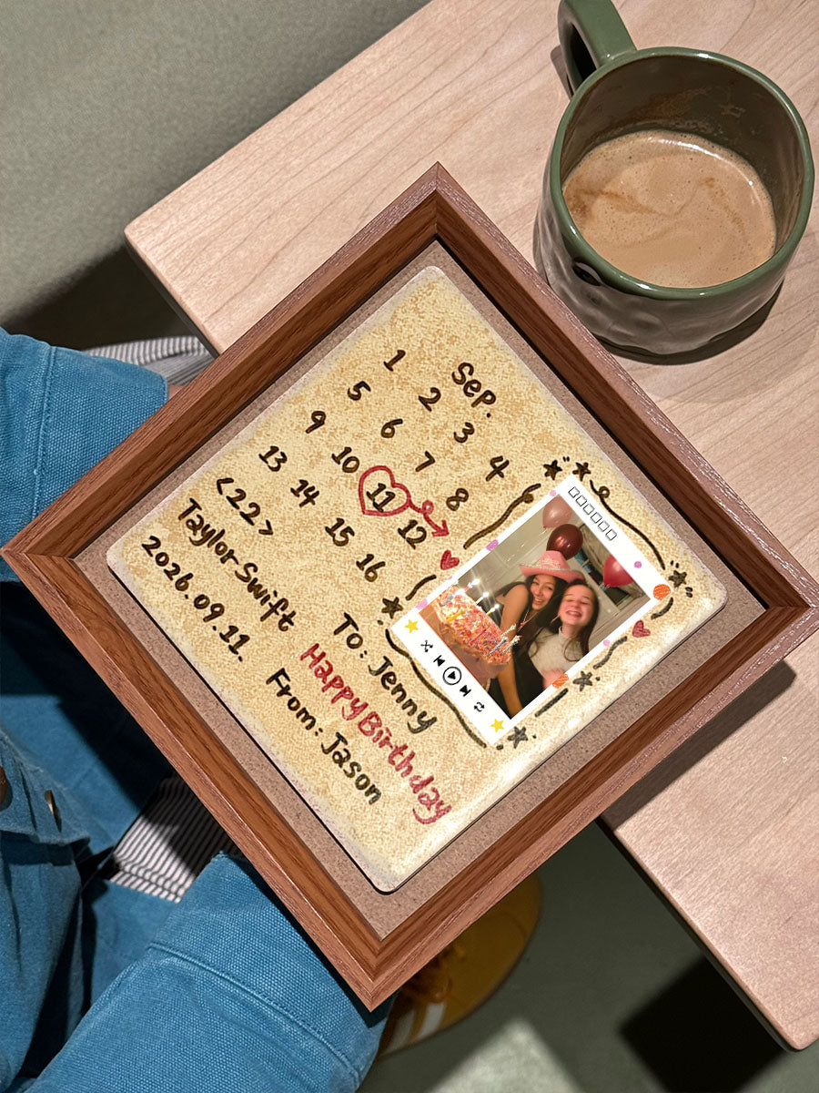 Custom NFC Music Plaque with Photo - Tap to Play Spotify Song | Personalized Birthday Gift for Him/Her