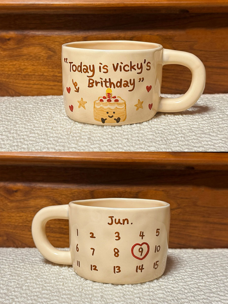 Souvenir Style, Ceramic Plate and Coffee Mugs with Hand-painted and Customized, Perfect Birthday Gifts.